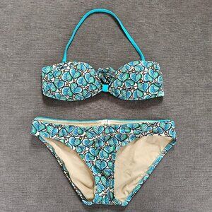 J. Crew Women's Floral Pattern Bikini Top & Bikini Bottom 2-Piece Set Size Small